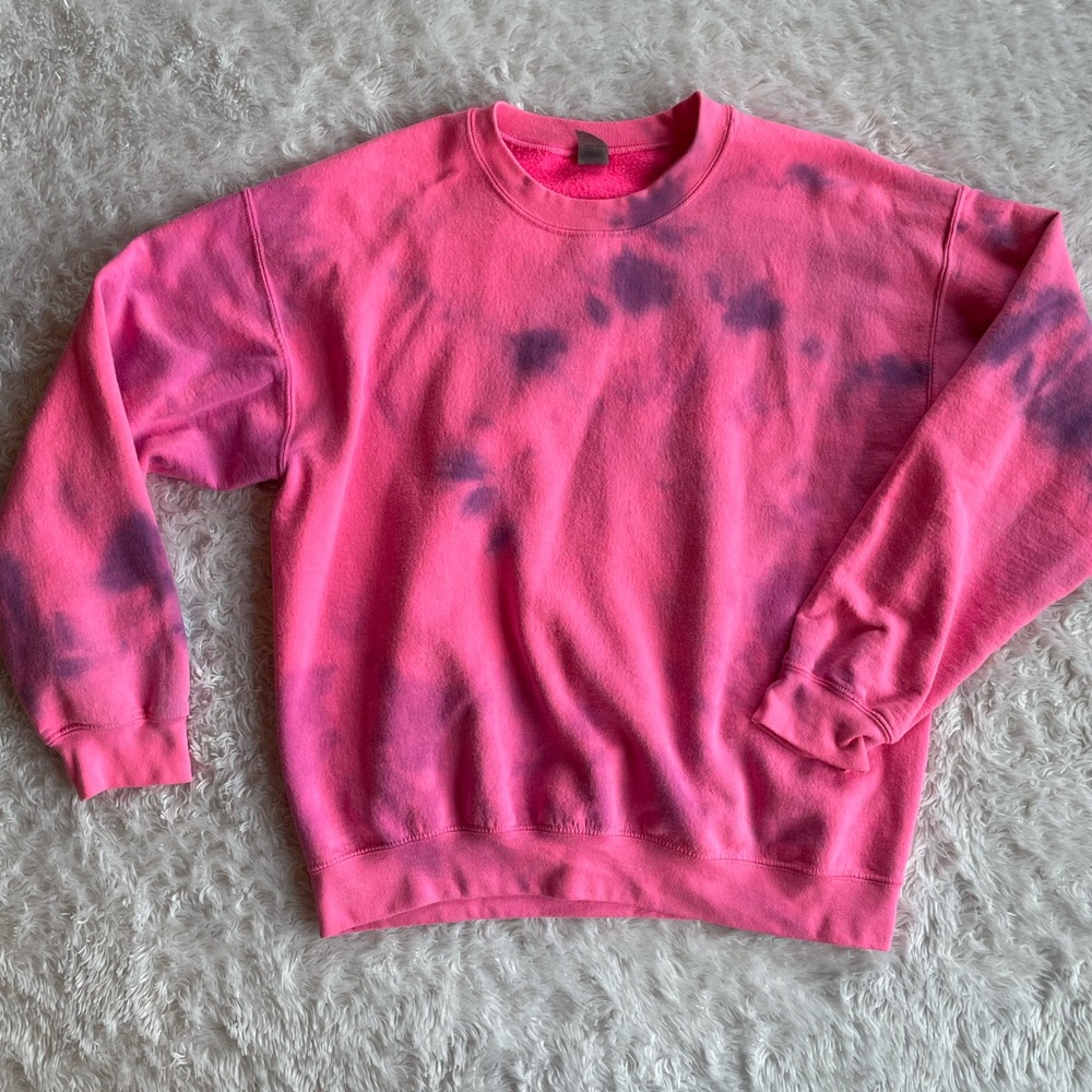 Pink and purple tie dye sweatshirt